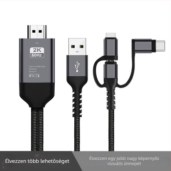 Type-C HDMI három az egyben mobilképernyő tükröző adapter, 1–3 osztó, HDMI interfész, 1080p, importált chip