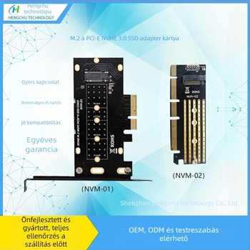 Adapterkártya NVMe M.2 PCIe 3.0 x4-hez, NVMe 3.0 magas sebességű támogatás