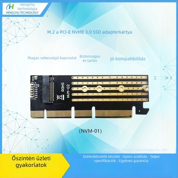 Adapterkártya NVMe M.2 PCIe 3.0 x4-hez, NVMe 3.0 magas sebességű támogatás