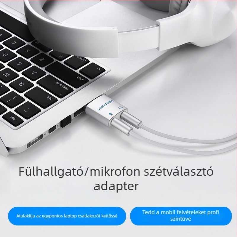 Fejhallgató osztó 1-2, audio kimenet, rézmag, modell BDA/BDB, adatátviteli sebesség 1000
