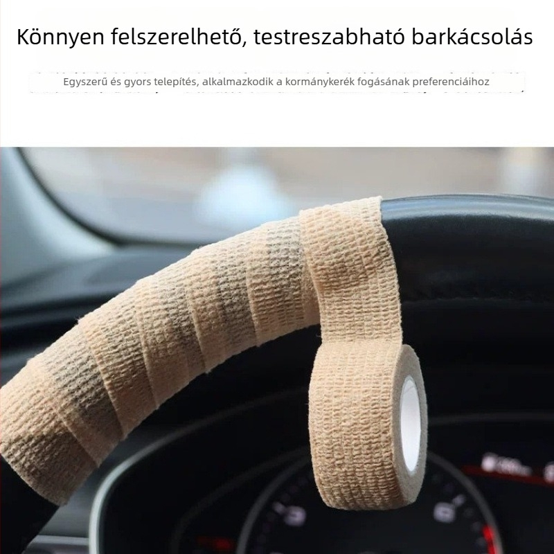 Nyári csúszásmentes kormánywrap, izzadságot felszívó lenvászon anyagból, ultrakönnyű kormányfedél autókhoz és teherautókhoz