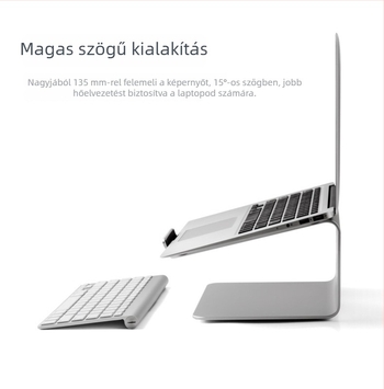 Alumíniumötvözetes notebook-tartó UP/EPP AP-2, 360°-os forgású, hűtőalappal, MacBook-kompatibilis