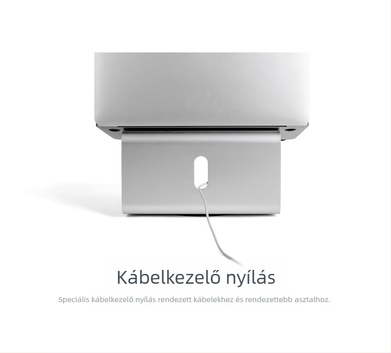 Alumíniumötvözetes notebook-tartó UP/EPP AP-2, 360°-os forgású, hűtőalappal, MacBook-kompatibilis