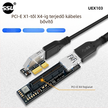 PCIe 1X meghosszabbító kábel, SSU UEX103, patch cord, interfész: Egyéb, hossz: 0.6 m