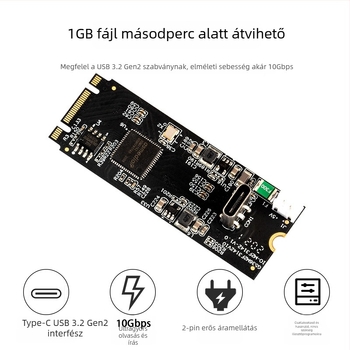 M.2-USB-C bővítő kártya ASMedia 3142-vel, 10 Gbps USB 3.2 Gen2 adapter