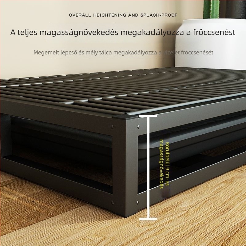 Kutyák számára – Extra nagy méretű toalett, fiókos kivitel, rozsdamentes acélból, közepes és nagy testű kutyáknak