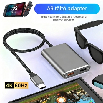 Switch2-ar USB-C dokkoló állomás AR szemüvegekhez, 4K vetítés, PD töltés osztóval, 5 Gbps