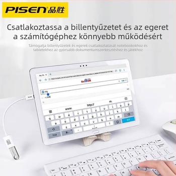 Pisen Type-C OTG adatkábel – USB 3.0 OTG adapter Huawei Android telefonokhoz, hossz 0.15 m, egyoldali csatlakozó