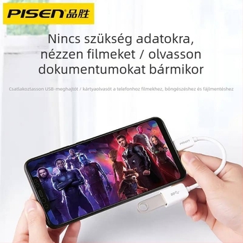 Pisen Type-C OTG adatkábel – USB 3.0 OTG adapter Huawei Android telefonokhoz, hossz 0.15 m, egyoldali csatlakozó