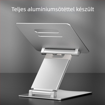 Notebook állvány alumíniumötvözetből – emelhető, összecsukható, hűtőbázissal, univerzális modellhez, súly 1,93 kg