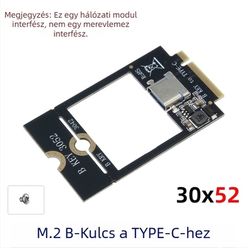 Adapterkártya: M.2 B-Key modul interfész USB 3.0 Type-C-hez, WWAN modul bővítés
