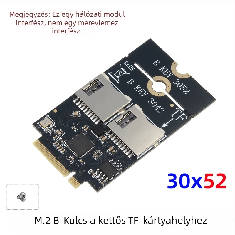 Adapterkártya: M.2 B-Key modul interfész USB 3.0 Type-C-hez, WWAN modul bővítés