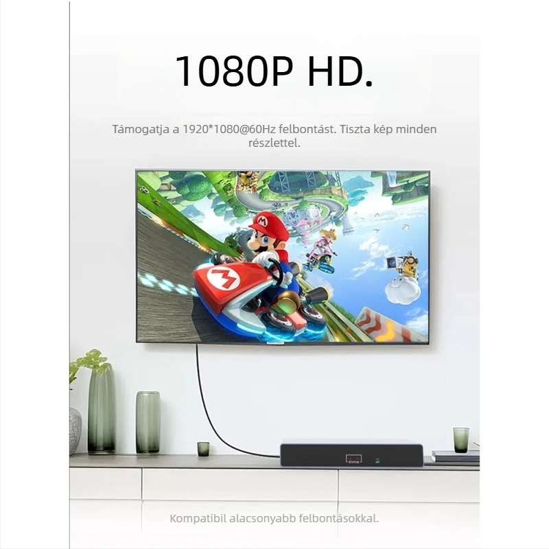 KVM HDMI kiterjesztő HY-DQ200, 200 m, 1920x1080P/60, minden rendszerrel kompatibilis