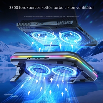 Laptop hűtőalap, 2 ventilátorral, levegőhűtés, ABS+fém szerkezet, modell Ice Demon 12