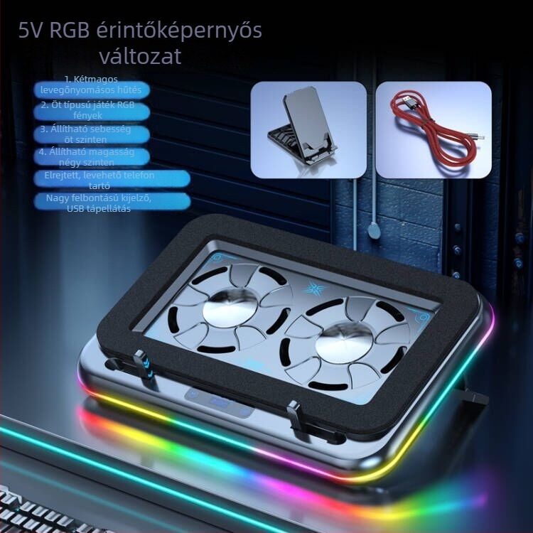 Laptop hűtőalap, 2 ventilátorral, levegőhűtés, ABS+fém szerkezet, modell Ice Demon 12