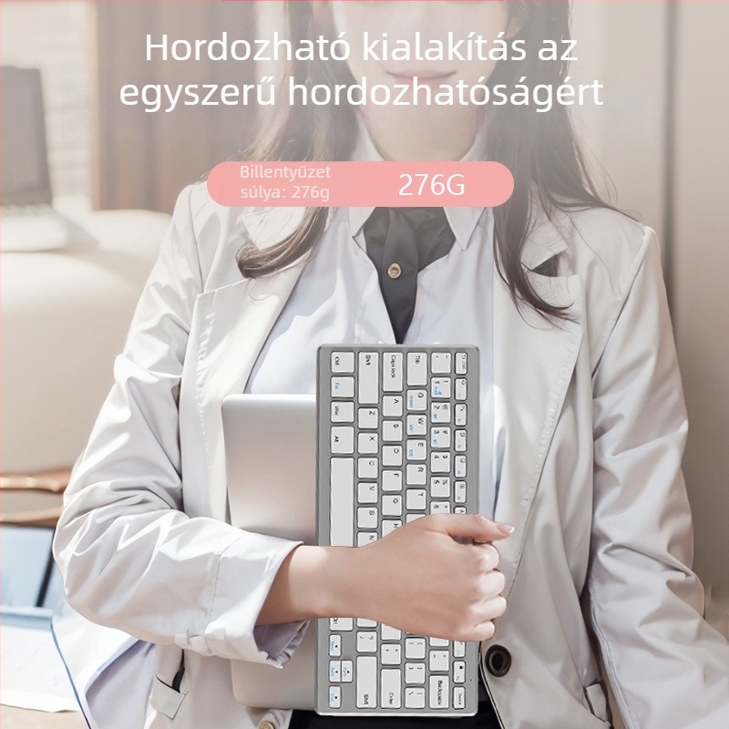K019 Bluetooth vezeték nélküli billentyűzet – 78-gombos, ergonómikus, többnyelvű, telefonokra, tabletekre és számítógépekre