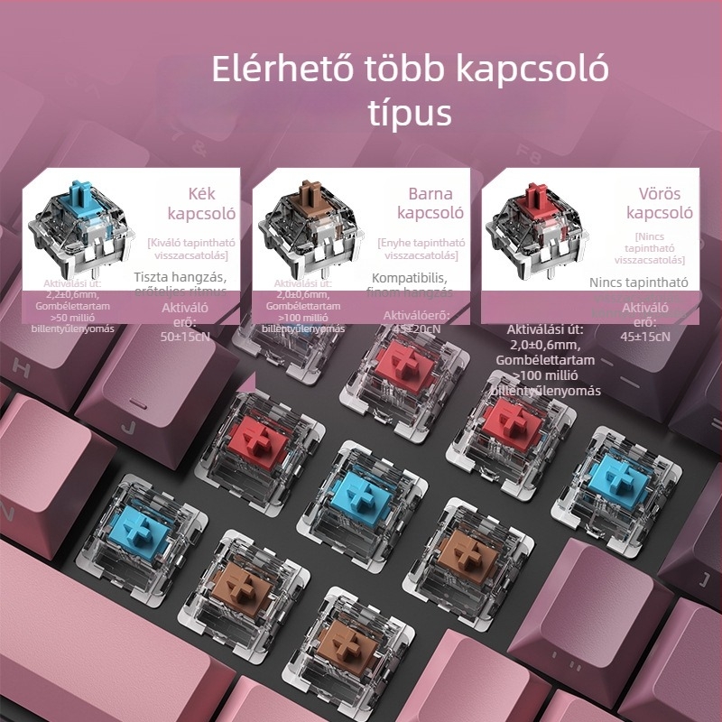 Forgeant F87 vezetékes mechanikus billentyűzet, 87 gomb, tengelykapcsoló típusú kapcsoló, kevert háttérvilágítás.