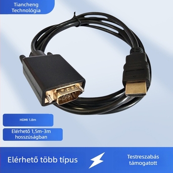 HDMI–VGA kábel, CS5210 chip, 1080p támogatás, 1.8 m hosszú