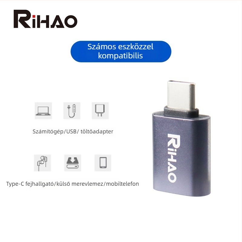 RIHAO OTG Type-C USB 3.0 adapter, 10Gbps, modell Z10/Z11, egyportos