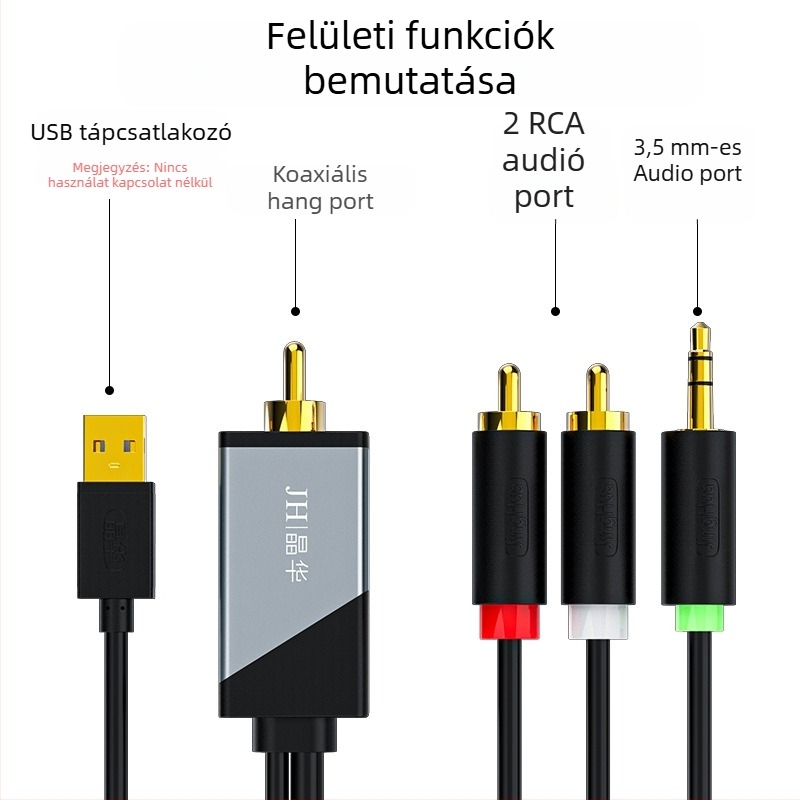 Koaxiális SPDIF audió kábel, adapter kábel, koaxiális interfész, rézmagú, egyfejű csatlakozó, Huawei/Skyworth/Hisense televíziókhoz — digitális audió kimenet