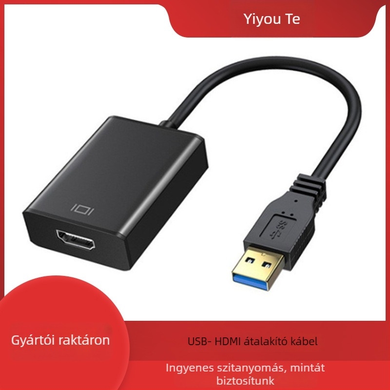 USB 3.0–tól HDMI-ig videó adapter YYT — HDMI interfész, 1080P támogatás, rézmag