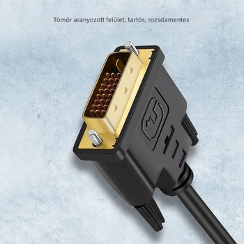 DVI-D adapterkábel PC monitorhoz, 24+1 pin, DVI interfész