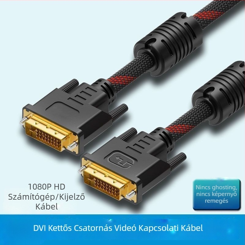 DVI-D adapterkábel PC monitorhoz, 24+1 pin, DVI interfész