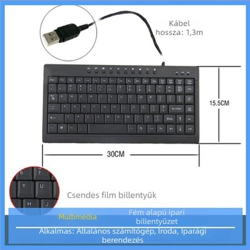 L-100 laptop billentyűzet, 88 gomb, vezetékes, fém ház