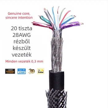 HDMI kábel 4K, férfi‑férfi, aranyozott, oxigénmentes réz, 60 Hz