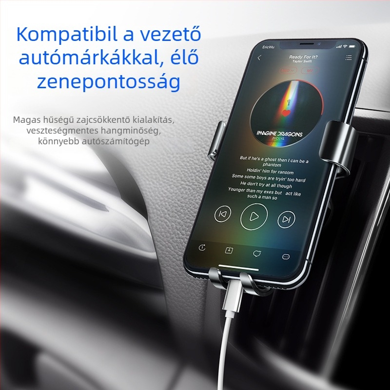 Apple Aux autóhifi kábel 8P–ról 3,5 mm-es adapterkábellel, hangvonal, rézvezeték, ónbevonatú rézmag
