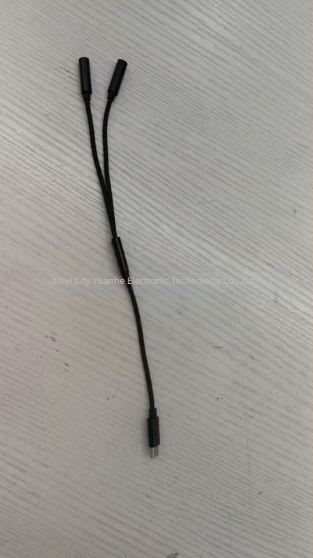Type-C 1–2 Audio Splitter Kábel, Egy–Kettő Adapter, Rézvezető, Ónzott Rézmag