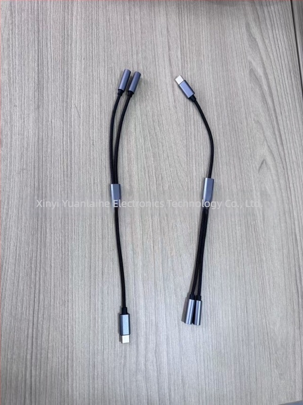 Type-C 1–2 Audio Splitter Kábel, Egy–Kettő Adapter, Rézvezető, Ónzott Rézmag