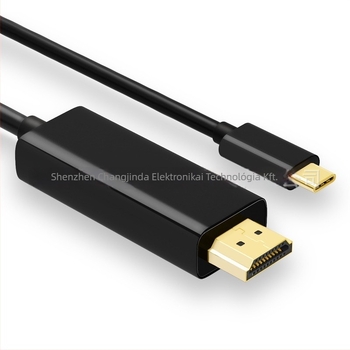 USB-C–tól HDTV-ig konverterkábel, rézmagú patchkábel, 1080p, egyfejes