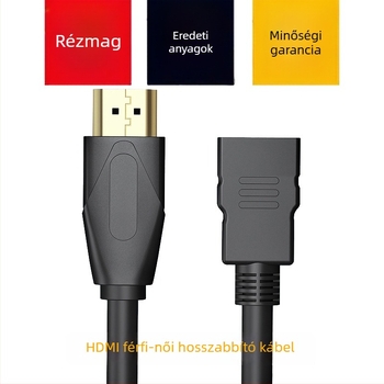 HDMI hosszabbító kábel, HDMI férfi–nő, HDMI 2.0, 4K, aranyozott, oxigénmentes réz