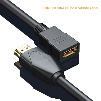 HDMI hosszabbító kábel, HDMI férfi–nő, HDMI 2.0, 4K, aranyozott, oxigénmentes réz