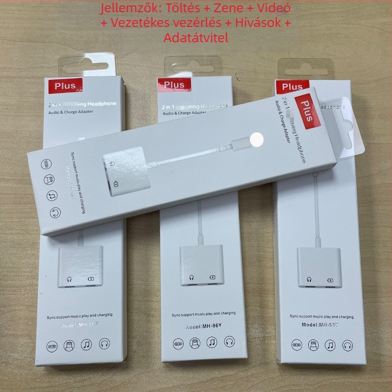 MH-86Y sorozatú kettős Lightning adapter Apple-hoz – töltés, hang és hívás, 2 az 1-ben