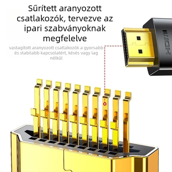 HDMI 2.0 kábel, 4K és 3D támogatással, aranyozott érintkezők, vezető réz oxigénmentesen, alkalmas set-top boxhoz, projektorhoz vagy monitorhoz