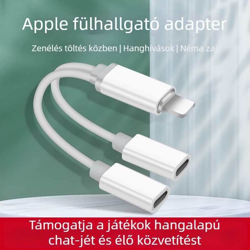 Apple 2–in–1 töltés- és audió adapter kábel iPhone sorozathoz (töltés + zenehallgatás)