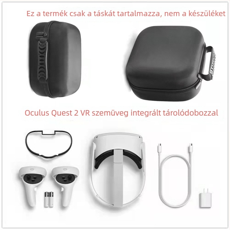 VR szemüveg tároló táska VR002, OEM feldolgozás, kompatibilis Oculus Quest 2-vel, OPP csomagolás
