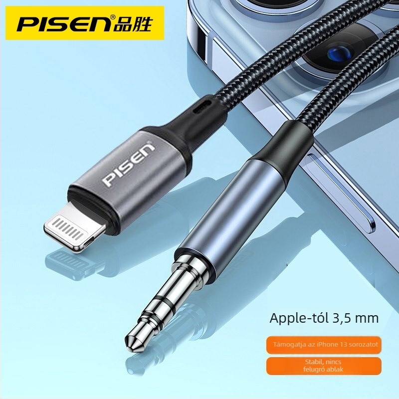Pisen C145 Type-C audio kábel aranyozott alumínium ötvözet maggal, 3,5 mm-es csatlakozó