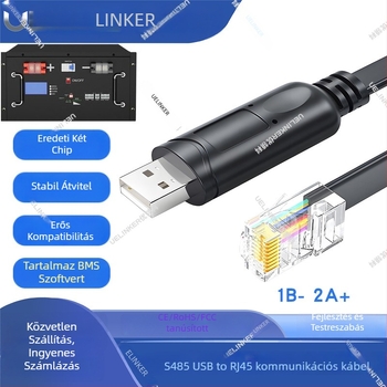 UK7039 soros USB-RJ45 8P8C kábel RS485 kommunikációhoz és BMS lítiumakkumulátor monitorozásához, réz, 0,5–5 m