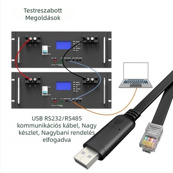 UK7039 soros USB-RJ45 8P8C kábel RS485 kommunikációhoz és BMS lítiumakkumulátor monitorozásához, réz, 0,5–5 m