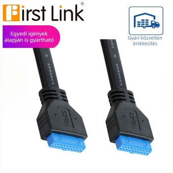 USB 3.0 alaplap-kábel, 20-pin női-női, hosszabbító, sík vezeték, 0,5 m