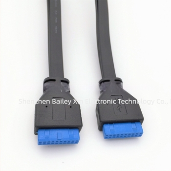 USB 3.0 alaplap-kábel, 20-pin női-női, hosszabbító, sík vezeték, 0,5 m