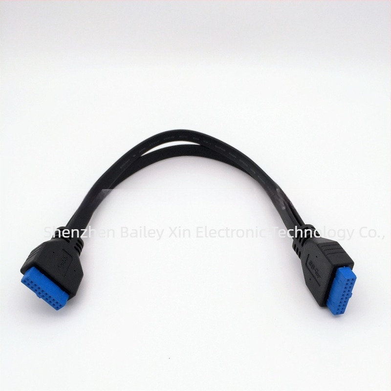 USB 3.0 alaplap-kábel, 20-pin női-női, hosszabbító, sík vezeték, 0,5 m