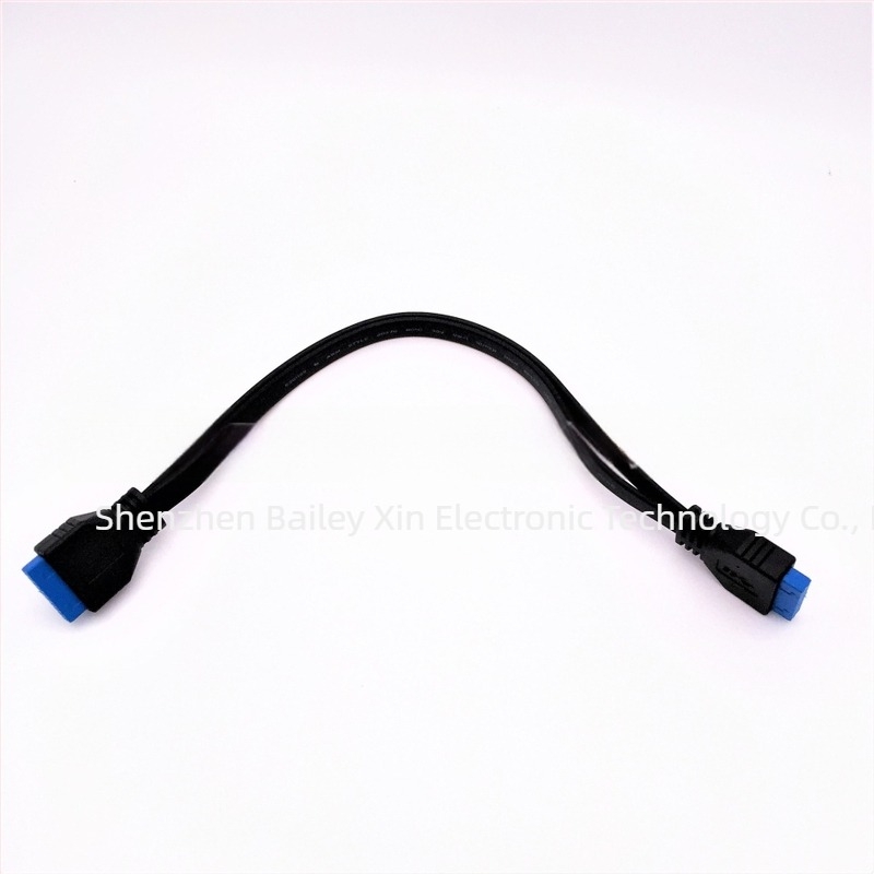 USB 3.0 alaplap-kábel, 20-pin női-női, hosszabbító, sík vezeték, 0,5 m