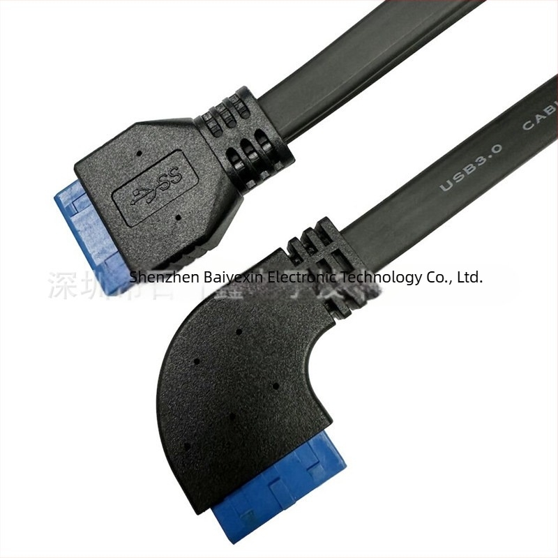 USB 3.0 alaplap-kábel, 20-pin női-női, hosszabbító, sík vezeték, 0,5 m