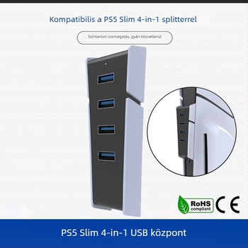 PS5 Slim USB 2.0 4-portos bővítőhub a PS5 Slim konzolhoz