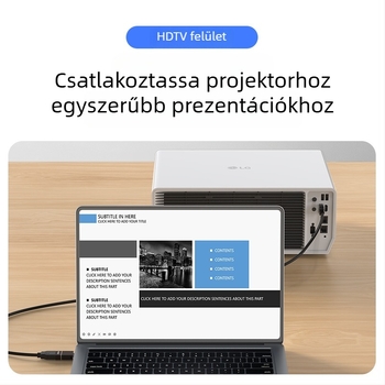Type-C HDMI adapter videó- és audióátvitelhez; alumínium ötvözet burkolat; kompatibil Windows, Android és MacOS.