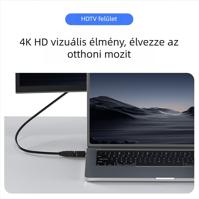 Type-C HDMI adapter videó- és audióátvitelhez; alumínium ötvözet burkolat; kompatibil Windows, Android és MacOS.
